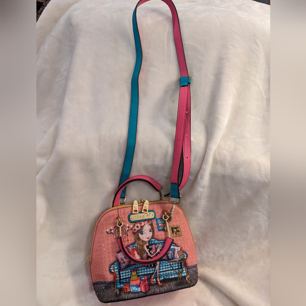 OOAK Pretty in Pink Embellished NICOLE LEE Crossbody Bag NEW - Picture 13 of 16